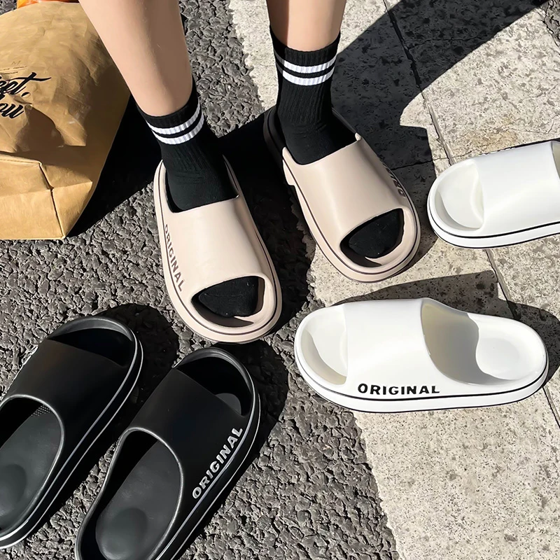 Mule Slip On - Summer Couple Slides Solid Color Letter