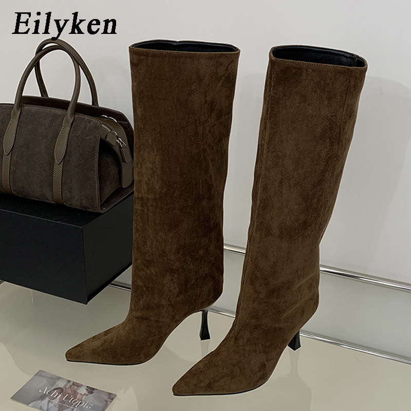 Knee High Boots Women - Eilyken Winter Retro Design Pointed Toe