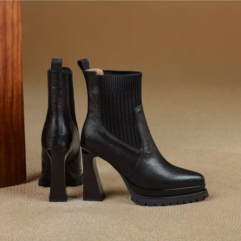French Retro Pointed Toe Platf - огляд і ціна Sock Boot Women