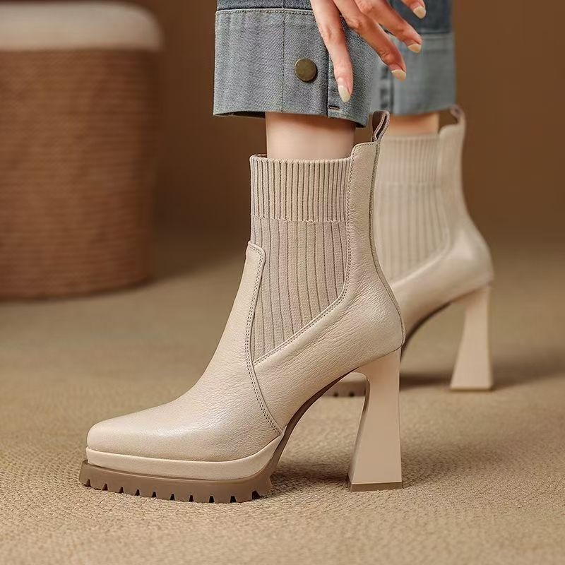 French Retro Pointed Toe Platf - огляд і ціна Sock Boot Women