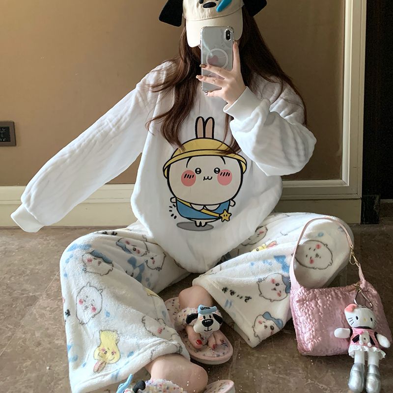 Cartoon Usagi Fleece Pajama Se - огляд і ціна Women Shoes Xxl