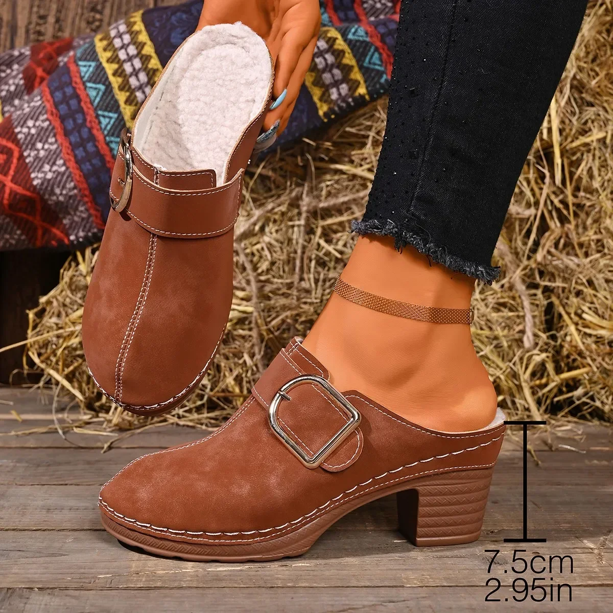 Women Mules Slippers Chunky He - огляд і ціна Women'S Shoes Clogs